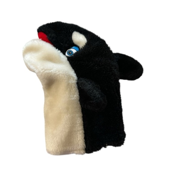 Vintage Sea World Shamu Orca Hand Puppet - Black and White - Picture 2 of 3